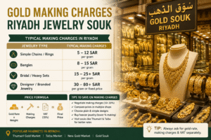 Gold making charges Riyadh jewelry souk